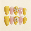 Pearl Daisy Yellow Press-Ons